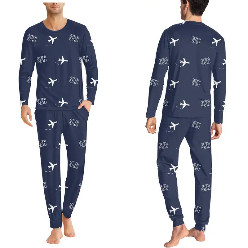 London Southend Airport (SEN) Pajamas - Men Pajamas - Navy Blue