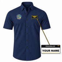 Thumbnail for London Southend Airport (SEN) Shirts - Short Sleeve Shirt - Badge - Dark Blue + NAME
