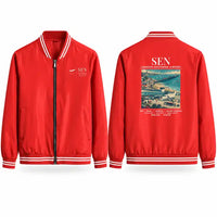Thumbnail for London Southend Airport (SEN) Stylish Jackets - Baseball Collar - Poster - Red