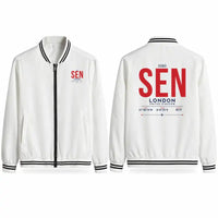 Thumbnail for London Southend Airport (SEN) Stylish Jackets - Baseball Collar - Tag - White