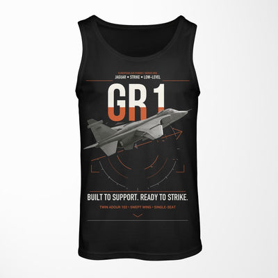 SEPECAT Jaguar GR1 design on black tank top