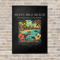 Thumbnail for SEVEN MILE BEACH - Poster - Canvas Framed - Black