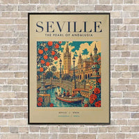 Thumbnail for SEVILLE - Poster - Canvas Framed - Beige