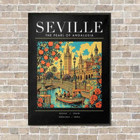 Thumbnail for SEVILLE - Poster - Canvas Framed - Black