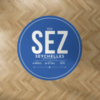Thumbnail for Seychelles International Airport (SEZ) Carpets - Carpet Round - ID Tag - Blue