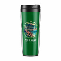 Thumbnail for Seychelles International Airport (SEZ) Travel Mugs - Badge + Name - Plastic (No Holder) - Green