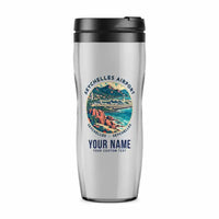 Thumbnail for Seychelles International Airport (SEZ) Travel Mugs - Badge + Name - Plastic (No Holder) - Light Gray