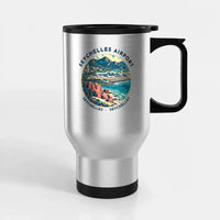 Thumbnail for Seychelles International Airport (SEZ) Travel Mugs - Badge - Stainless Steel with Holder - Silver