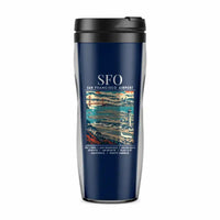 Thumbnail for San Francisco International Airport (SFO) Travel Mugs - Poster - Plastic (No Holder) - Dark Blue