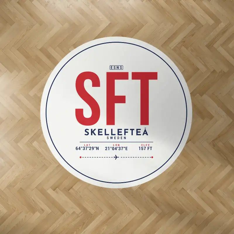 Skellefteå Airport (SFT) Carpets - Carpet Round - ID Tag - White