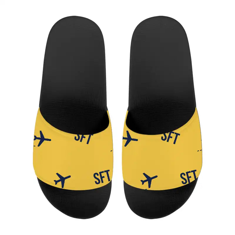 Skellefteå Airport (SFT) Slippers & Flip Flops - Slippers - Sport - Pattern - Yellow