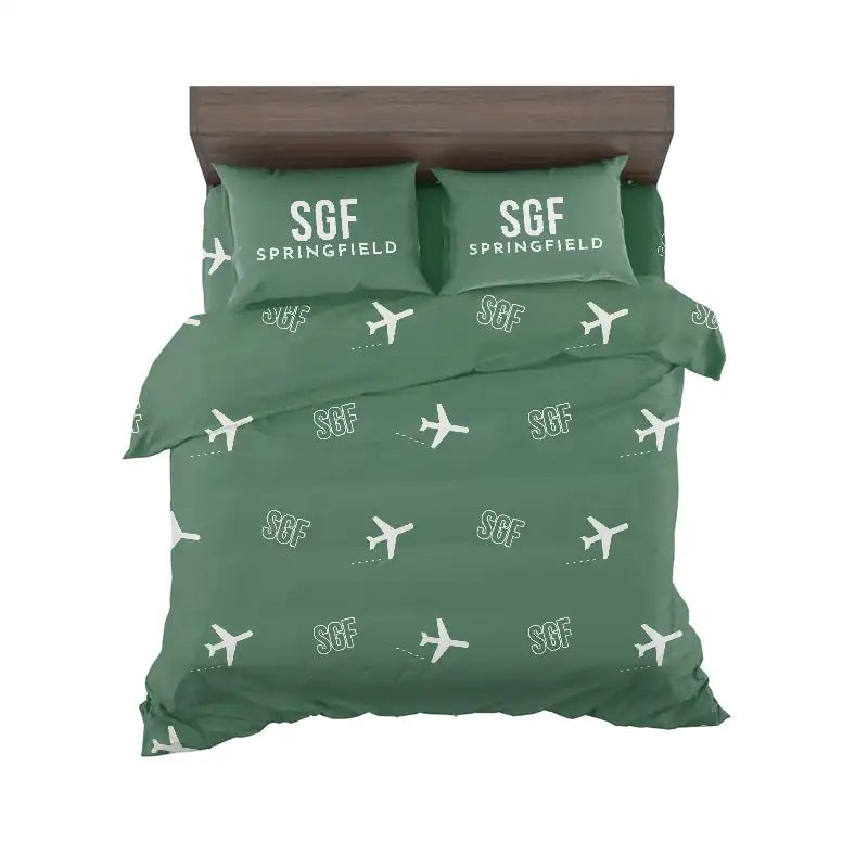 Springfield Branson National Airport (SGF) Bedding Sets & Blankets - Bedding Set - Pattern - Green