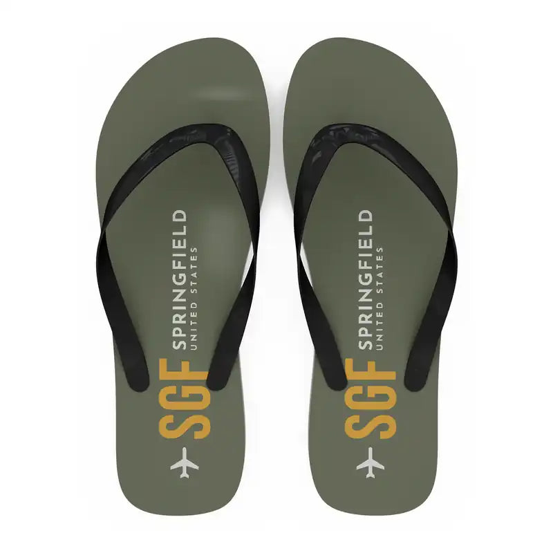 Springfield Branson National Airport (SGF) Slippers & Flip Flops - Slippers - Flip Flops - Code - Green Army