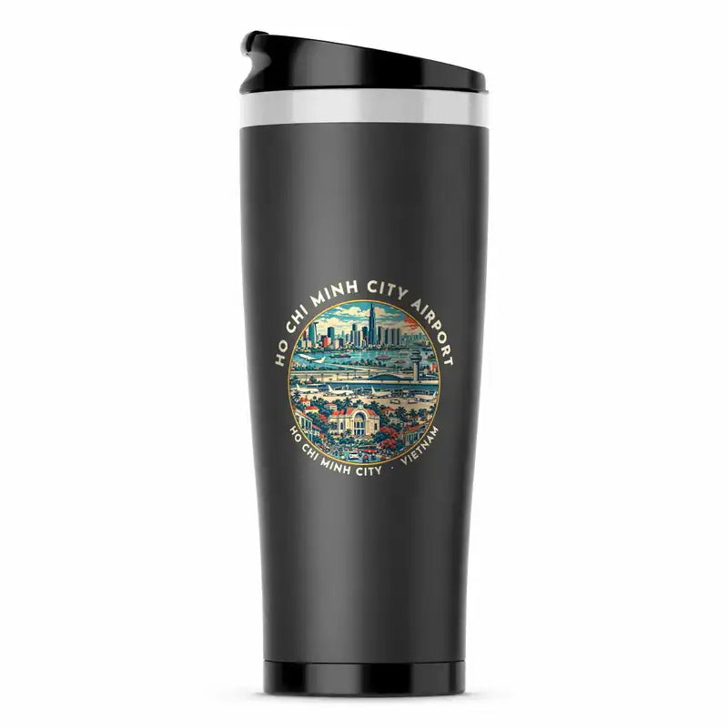 Tan Son Nhat International Airport Ho Chi Minh City (SGN) Travel Mugs - Badge - Stainless Steel (No Holder) - Gray