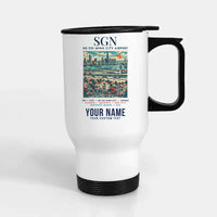Thumbnail for Tan Son Nhat International Airport Ho Chi Minh City (SGN) Travel Mugs - Poster + Name - Stainless Steel with Holder - White