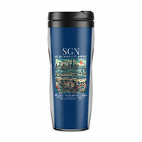 Thumbnail for Tan Son Nhat International Airport Ho Chi Minh City (SGN) Travel Mugs - Poster - Plastic (No Holder) - Blue
