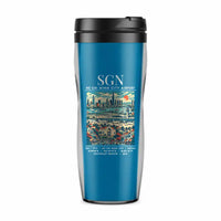 Thumbnail for Tan Son Nhat International Airport Ho Chi Minh City (SGN) Travel Mugs - Poster - Plastic (No Holder) - Light Blue