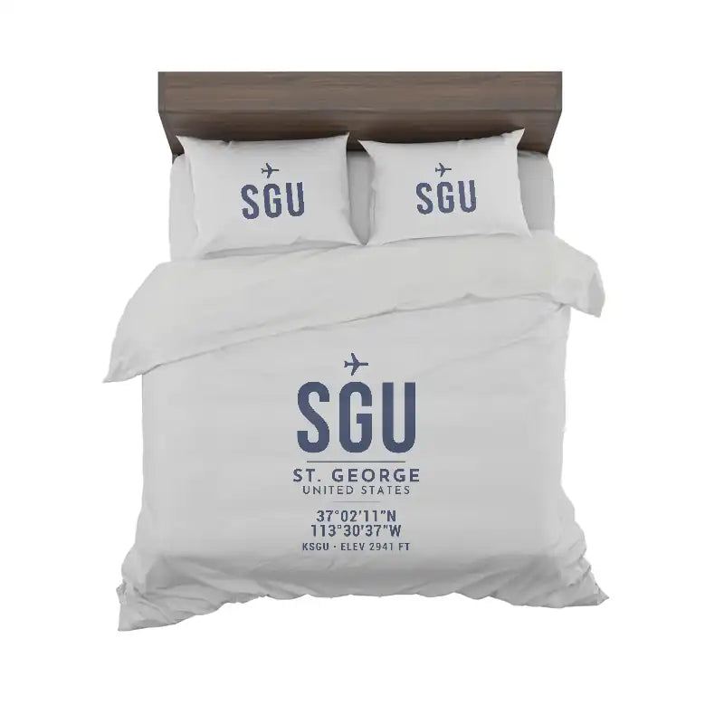St. George Regional Airport (SGU) Bedding Sets & Blankets - Bedding Set - ID Tag - Light Gray