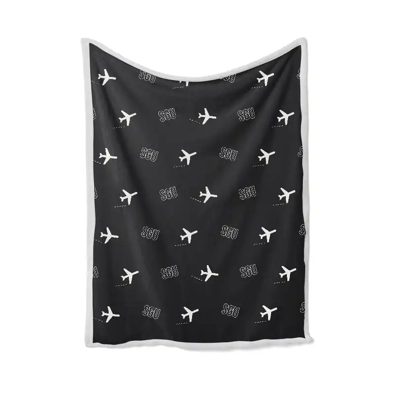 St. George Regional Airport (SGU) Bedding Sets & Blankets - Blanket - Pattern - Black