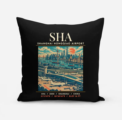 SHA - Poster - Pillow - Black