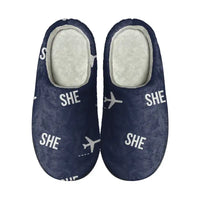 Thumbnail for Shenyang Taoxian International Airport (SHE) Slippers & Flip Flops - Slippers - Cotton - Pattern - Navy Blue
