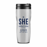 Thumbnail for Shenyang Taoxian International Airport (SHE) Travel Mugs - ID Tag - Plastic (No Holder) - Light Gray