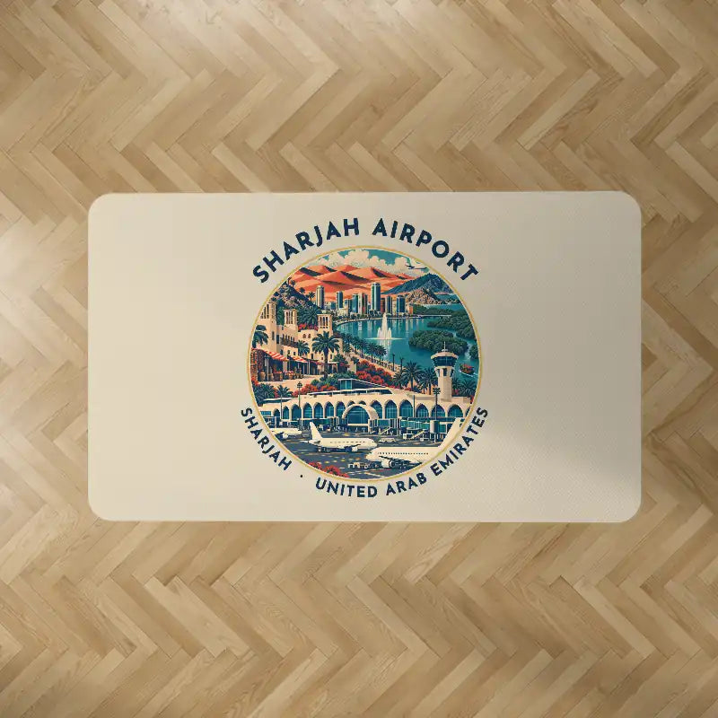 Sharjah International Airport (SHJ) Carpets - Carpet Rectangle - Badge - Beige