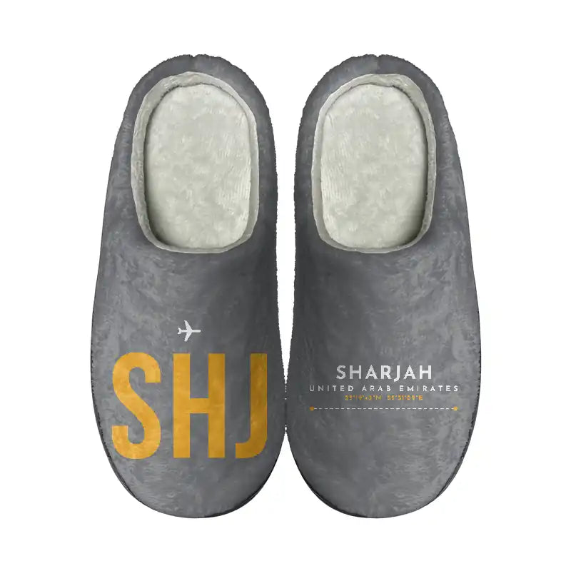 Sharjah International Airport (SHJ) Slippers & Flip Flops - Slippers - Cotton - Code - Different - Gray