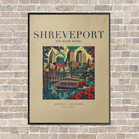 Thumbnail for SHREVEPORT - Poster - Canvas Framed - Beige