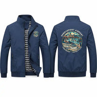 Thumbnail for Shreveport Regional Airport (SHV) Stylish Jackets - Stand Collar - Badge - Navy Blue