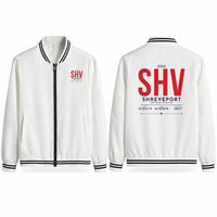 Thumbnail for Shreveport Regional Airport (SHV) Stylish Jackets - Baseball Collar - Tag - White