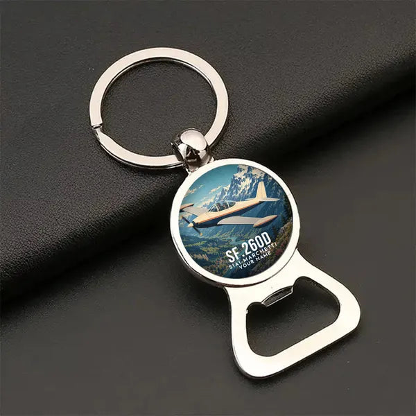 SIAI-Marchetti SF.260D - 3D + Name - Bottle Opener Key Chain - Full Print