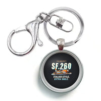 Thumbnail for SIAI-Marchetti SF.260D - Cartoon - Circle Key Chain - Black