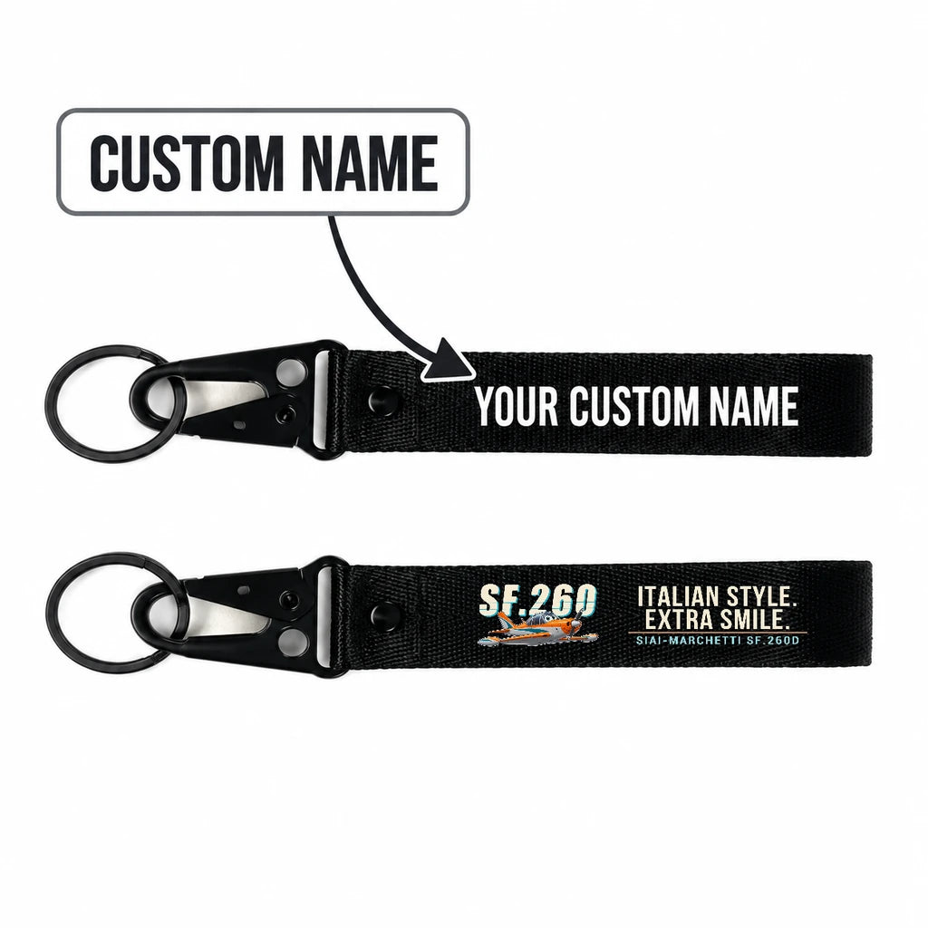 SIAI-Marchetti SF.260D Hawk-Shaped Key Chains - Black - Cartoon - Personalized