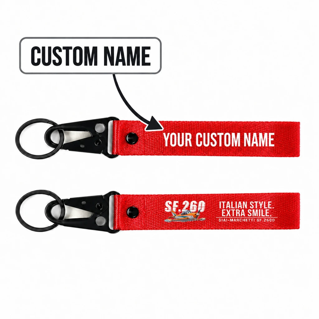 SIAI-Marchetti SF.260D Hawk-Shaped Key Chains - Red - Cartoon - Personalized