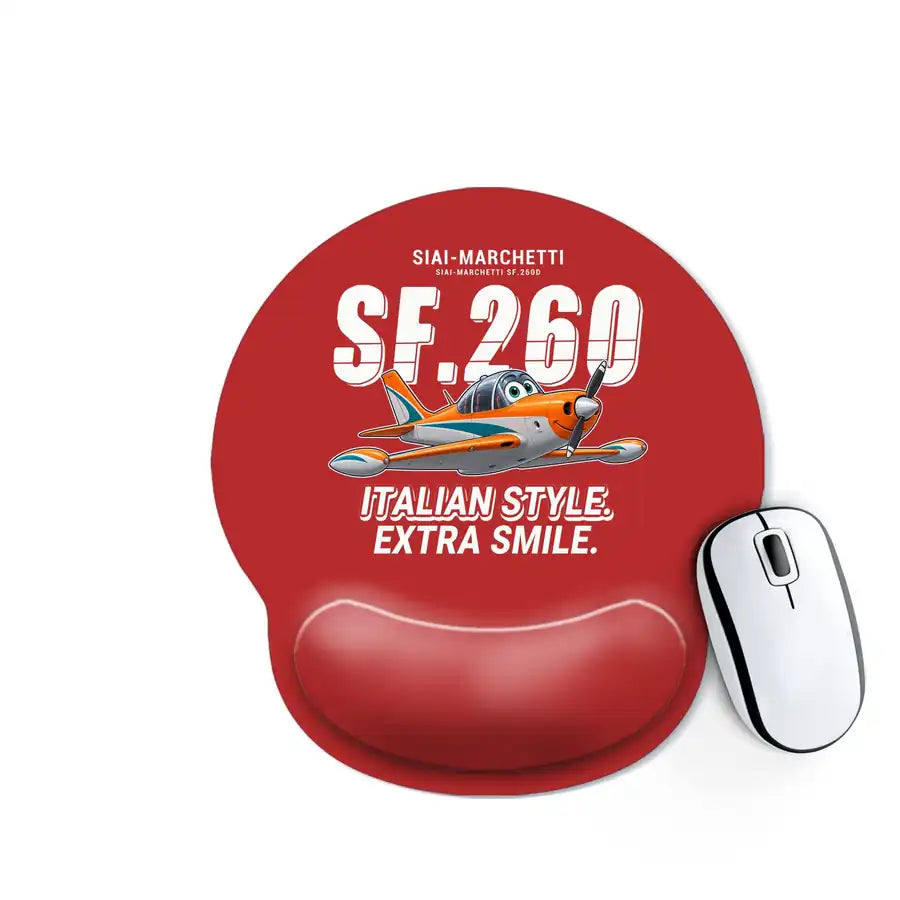 SIAI-Marchetti SF.260D - Cartoon - Ergonomic Mouse Pad - Red