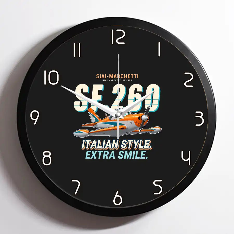 SIAI-Marchetti SF.260D - Cartoon - Framed - Black