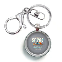 Thumbnail for SIAI-Marchetti SF.260D - Cartoon + Name - Circle Key Chain - Gray