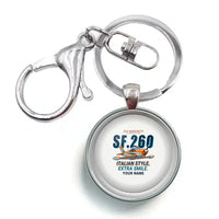 Thumbnail for SIAI-Marchetti SF.260D - Cartoon + Name - Circle Key Chain - White