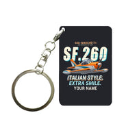 Thumbnail for SIAI-Marchetti SF.260D - Cartoon + Name - Key Chain - Black