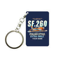 Thumbnail for SIAI-Marchetti SF.260D - Cartoon + Name - Key Chain - Navy Blue