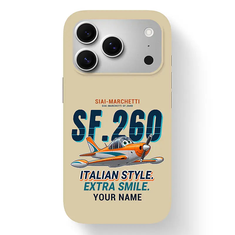 SIAI-Marchetti SF.260D - Cartoon + Name - MagSafe iPhone 17 Pro - Beige