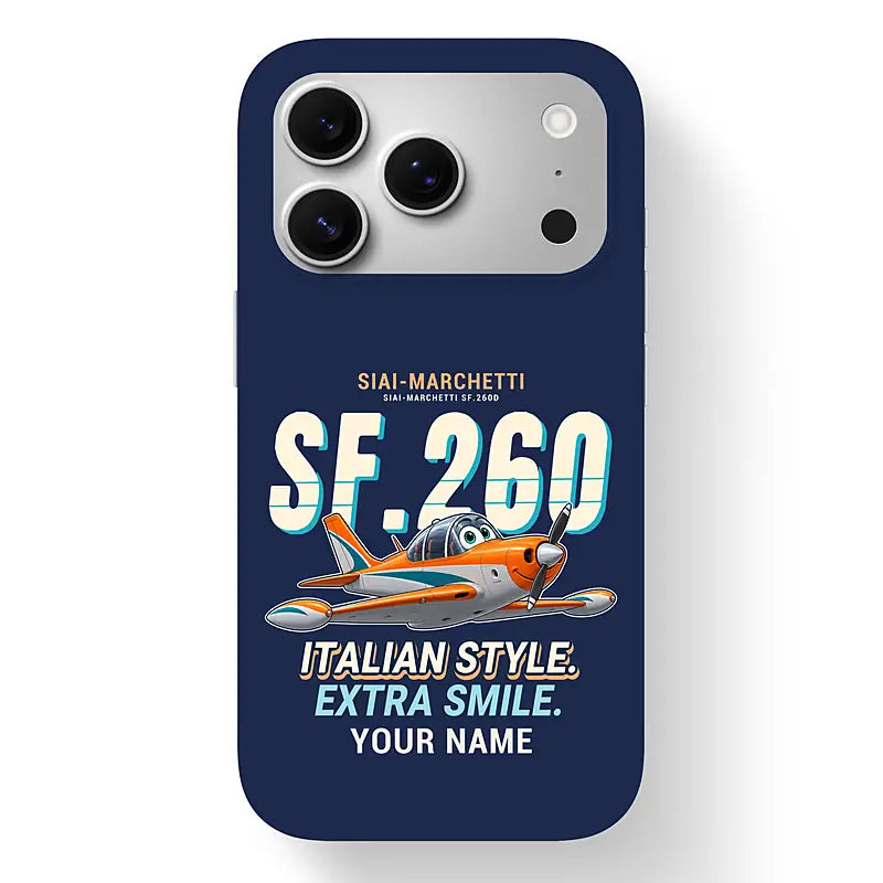 SIAI-Marchetti SF.260D - Cartoon + Name - MagSafe iPhone 17 Pro - Navy Blue