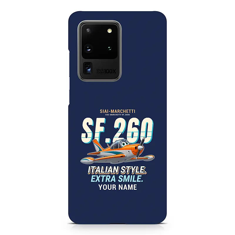 SIAI-Marchetti SF.260D - Cartoon + Name - Samsung Case - Navy Blue