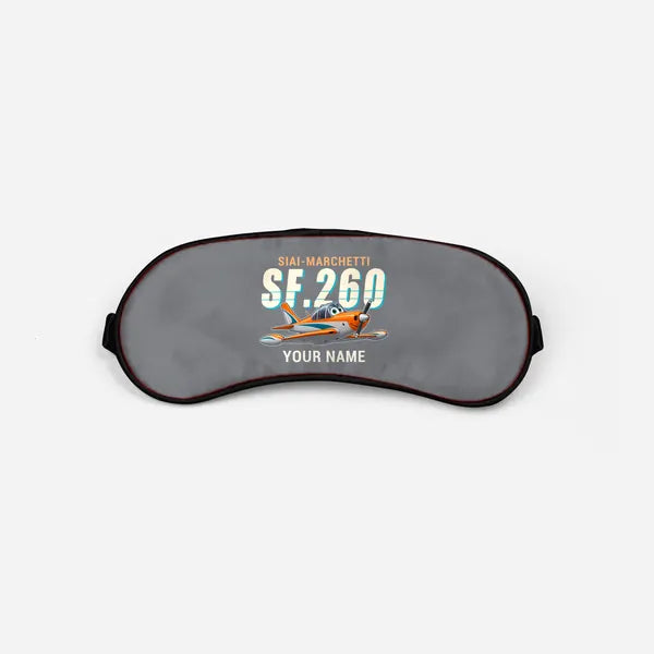 SIAI-Marchetti SF.260D - Cartoon + Name - Sleep Mask - Gray