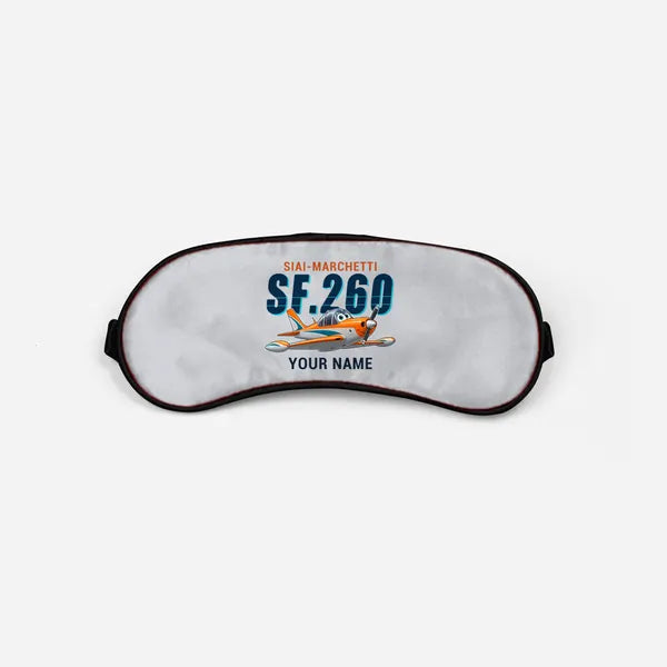 SIAI-Marchetti SF.260D - Cartoon + Name - Sleep Mask - Light Gray