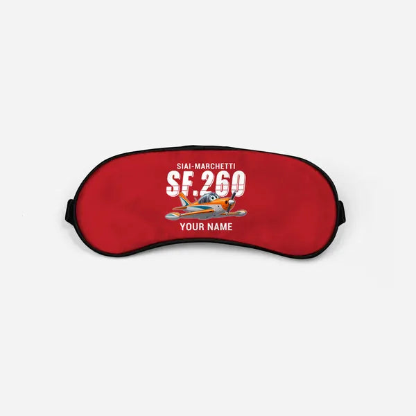 SIAI-Marchetti SF.260D - Cartoon + Name - Sleep Mask - Red