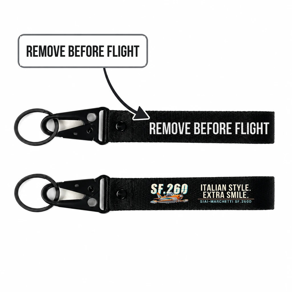 SIAI-Marchetti SF.260D Hawk-Shaped Key Chains - Black - Cartoon - Remove Before Flight