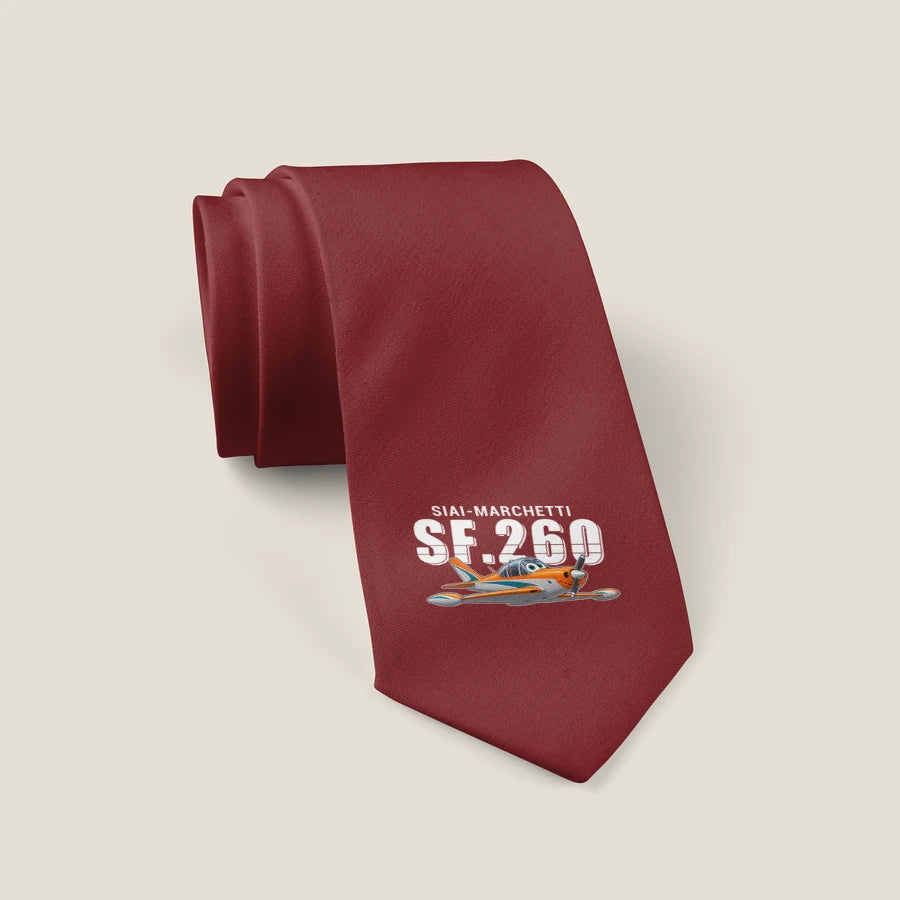 SIAI-Marchetti SF.260D - Cartoon - Tie - Dark Red