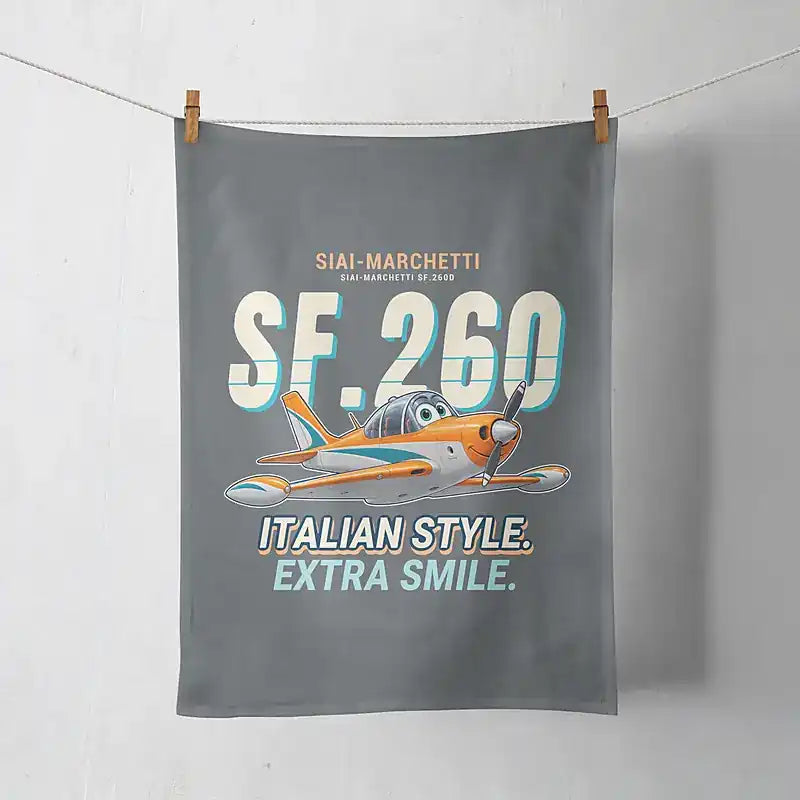 SIAI-Marchetti SF.260D - Cartoon - Towel - Gray